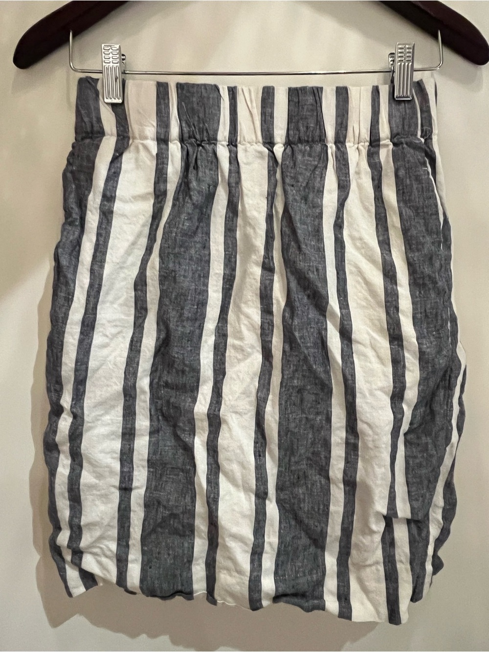 J. Crew Women’s Vertical Stripe Linen Skirt- White & Blue